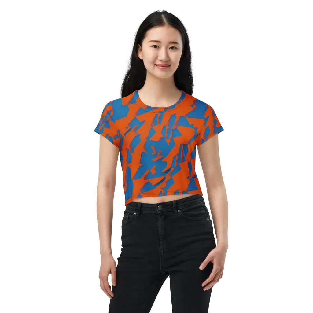 Ember Geometry on Crop Tee — Front