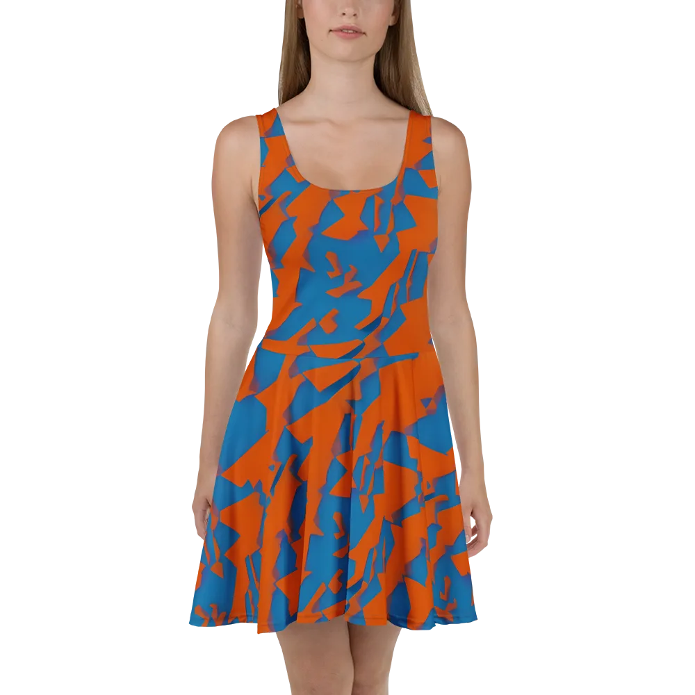 Ember Geometry on Skater Dress — Front