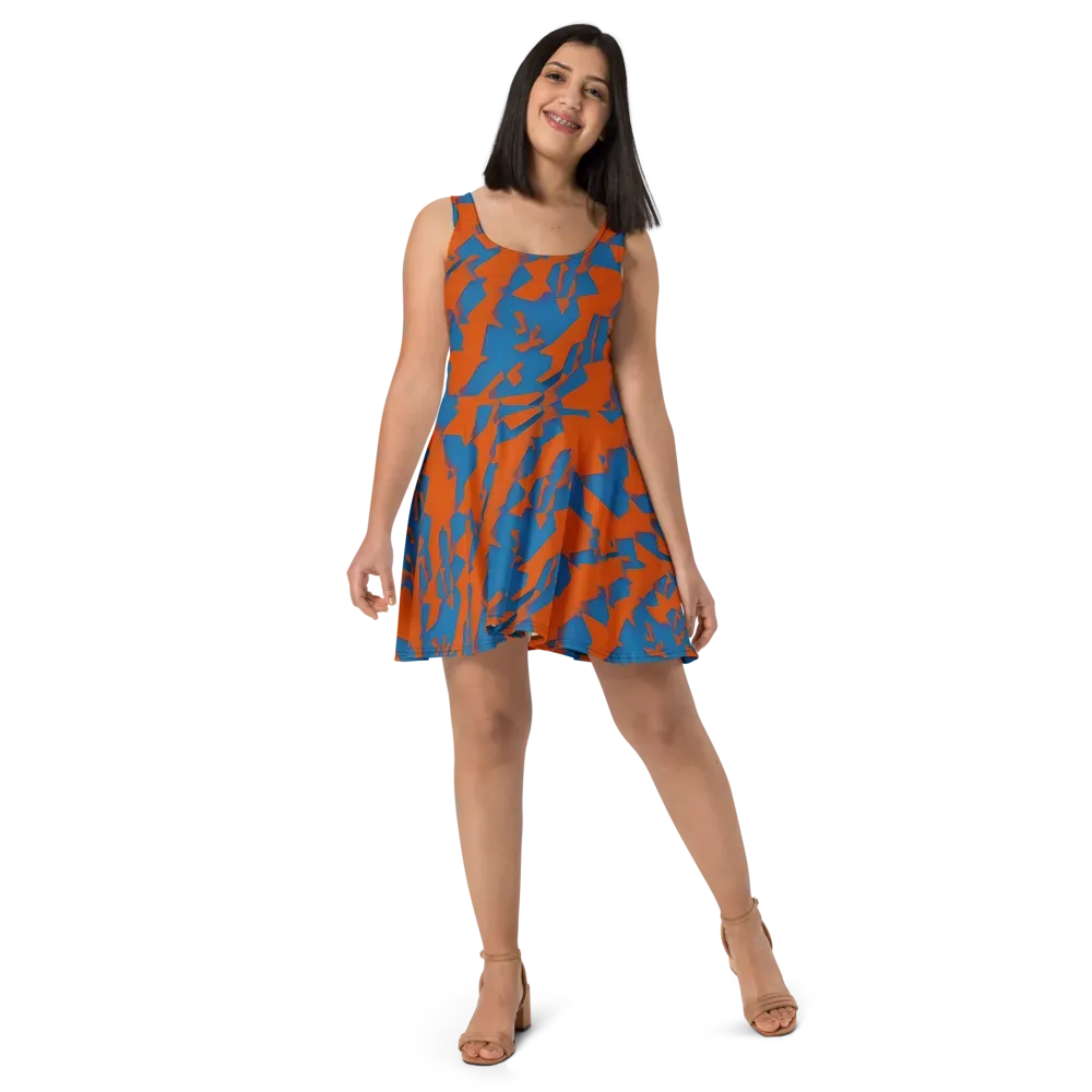 Ember Geometry on Skater Dress — Front