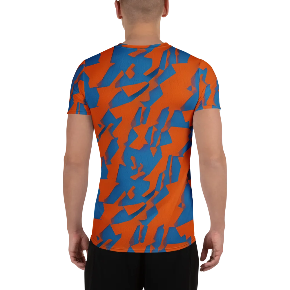 Ember Geometry on Men's Athletic T-Shirt — Back