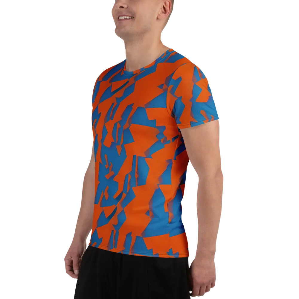 Ember Geometry on Men's Athletic T-Shirt — Left