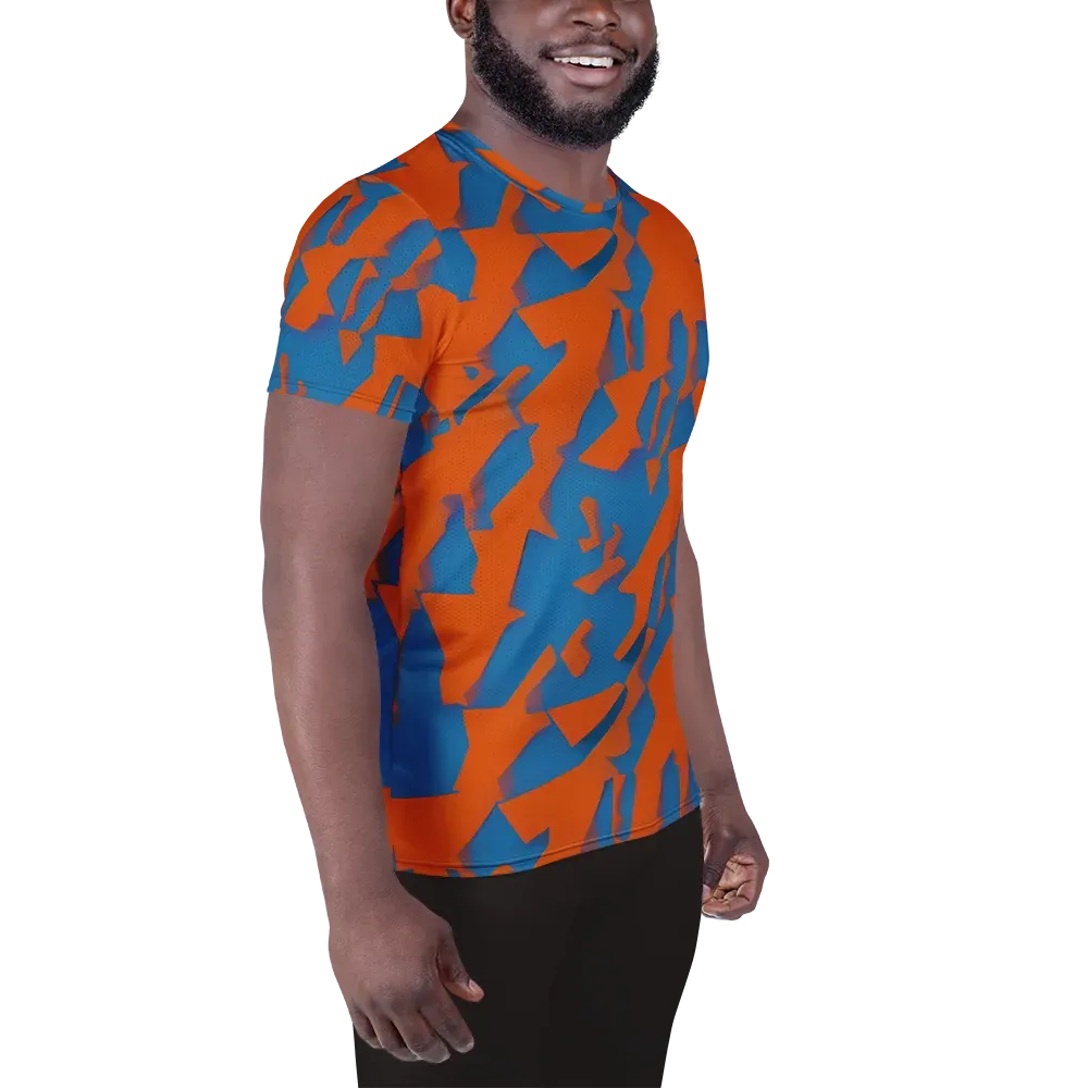 Ember Geometry on Men's Athletic T-Shirt — Right