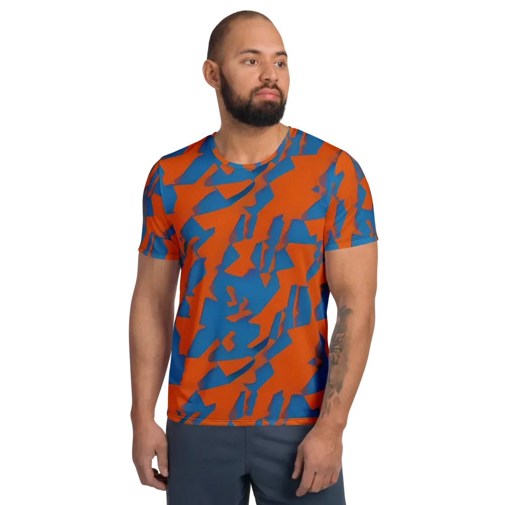 Ember Geometry on Men's Athletic T-Shirt — Front