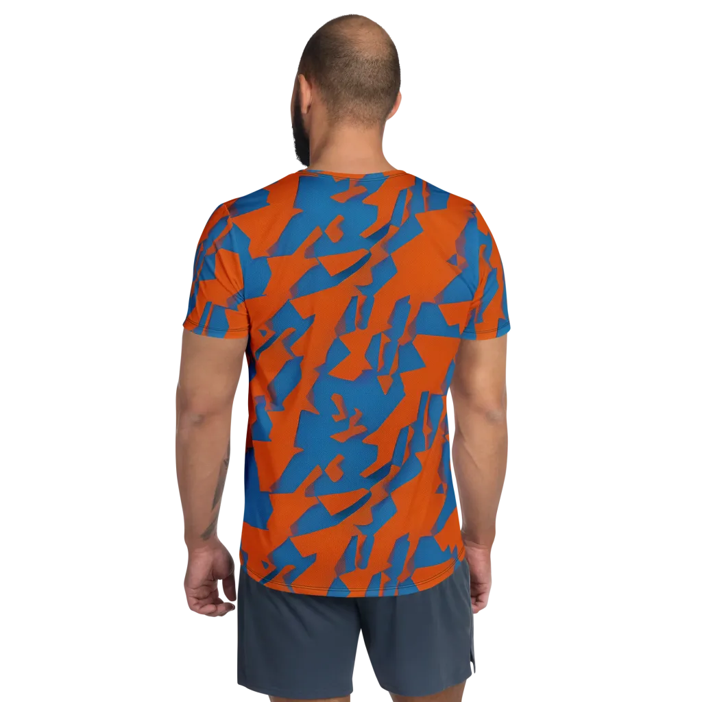 Ember Geometry on Men's Athletic T-Shirt — Back