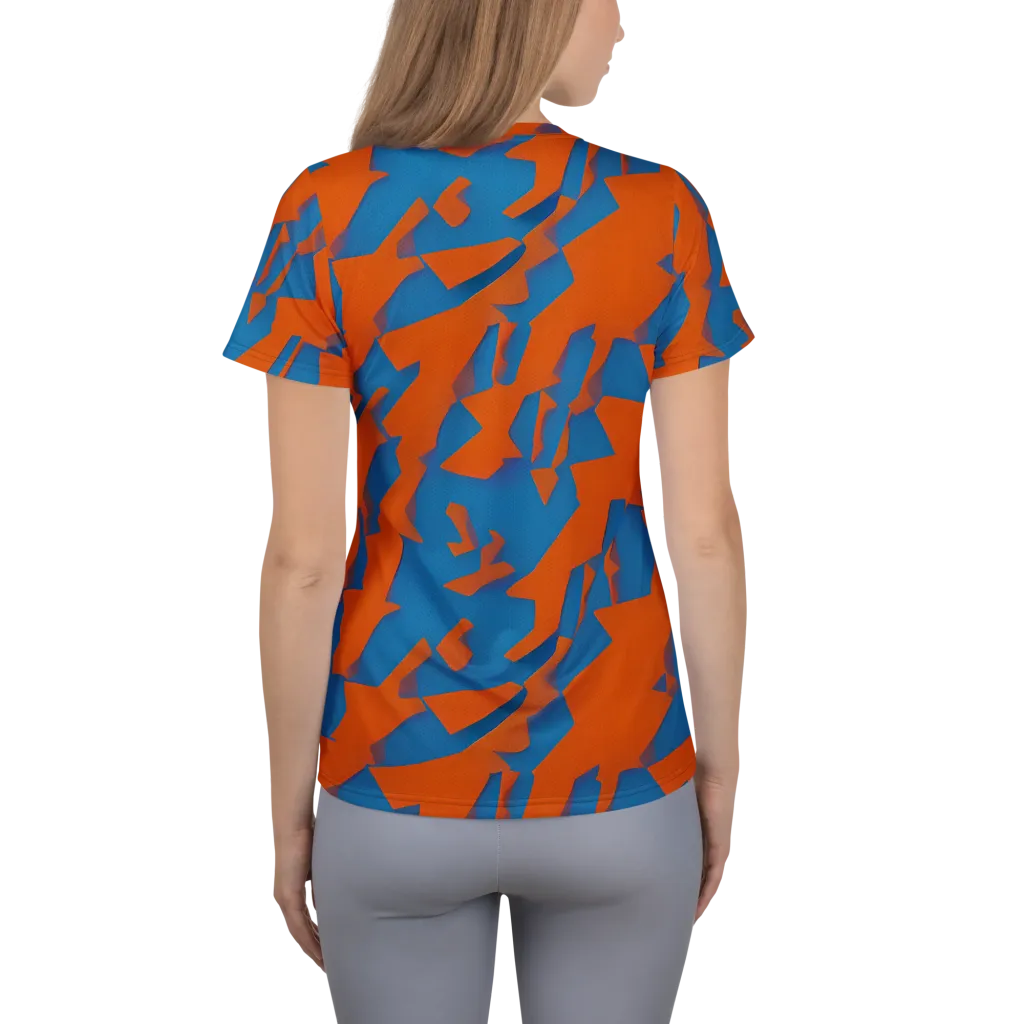 Ember Geometry on Women's Athletic T-Shirt — Back