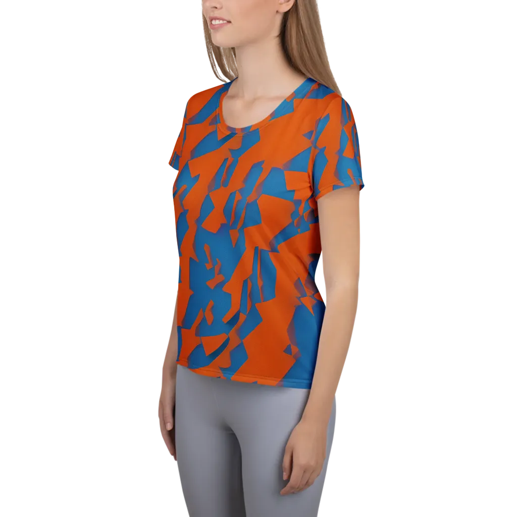 Ember Geometry on Women's Athletic T-Shirt — Left