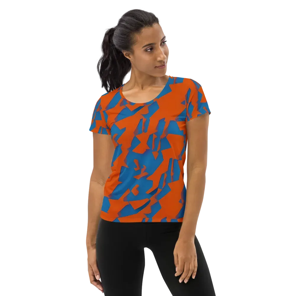 Ember Geometry on Women's Athletic T-Shirt — Front