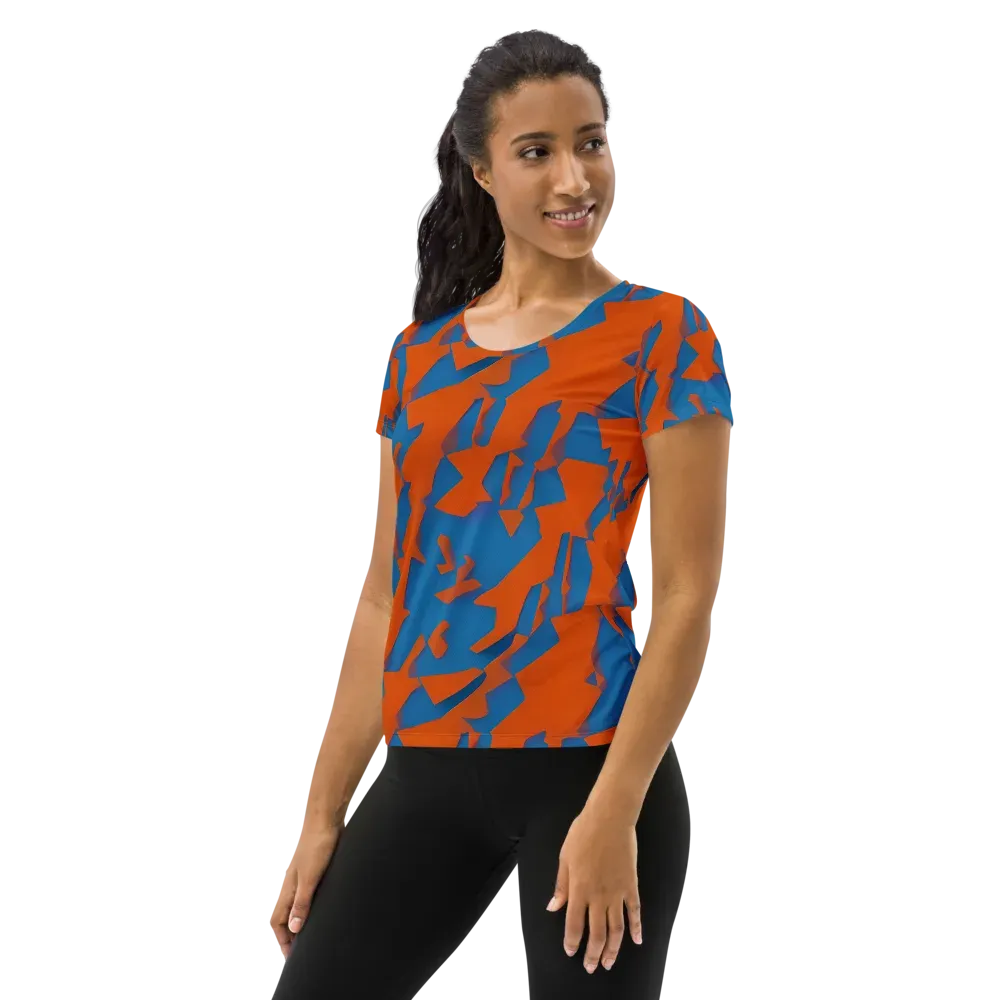 Ember Geometry on Women's Athletic T-Shirt — Left