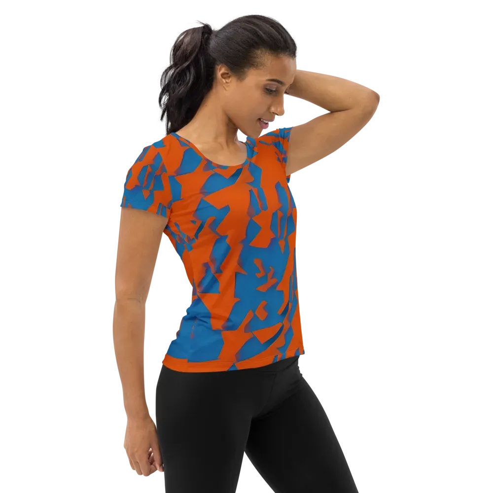 Ember Geometry on Women's Athletic T-Shirt — Right