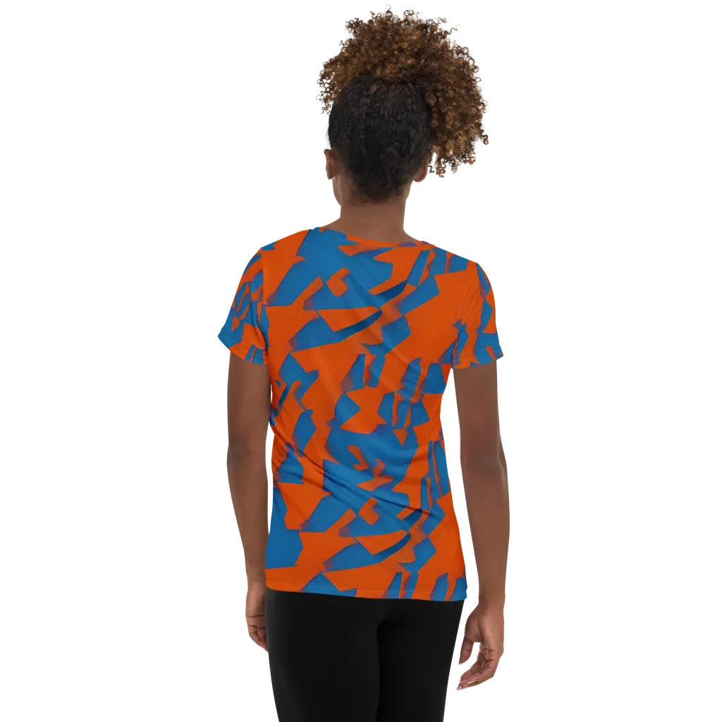 Ember Geometry on Women's Athletic T-Shirt — Back