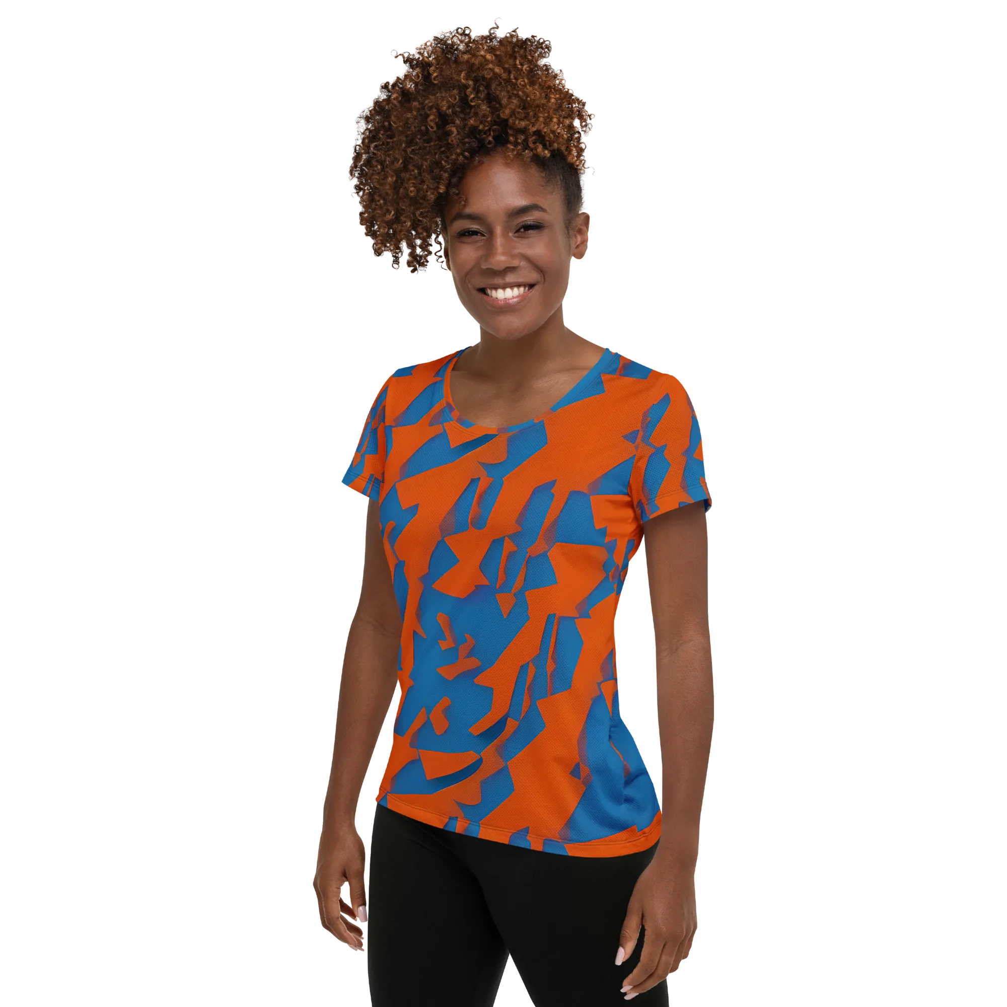Ember Geometry on Women's Athletic T-Shirt — Left
