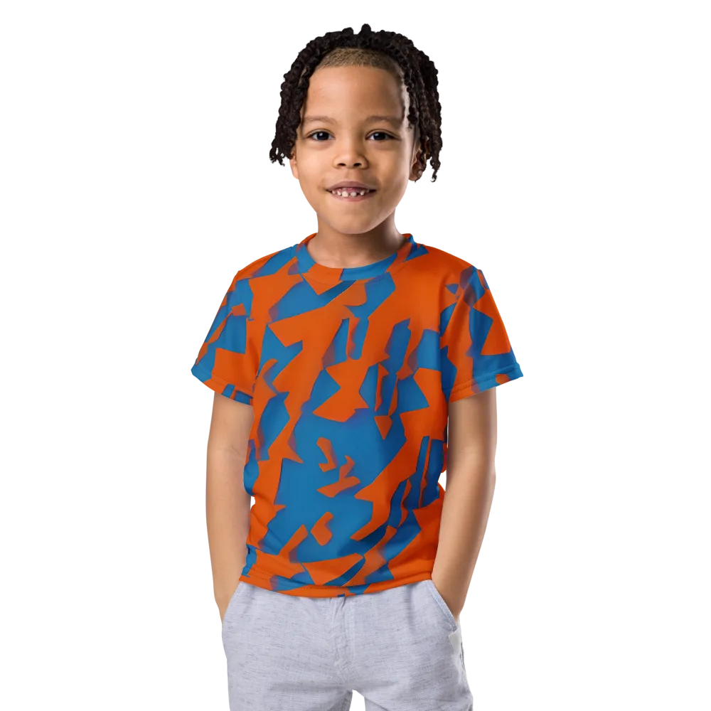Ember Geometry on Kids Crew Neck T-Shirt — Front