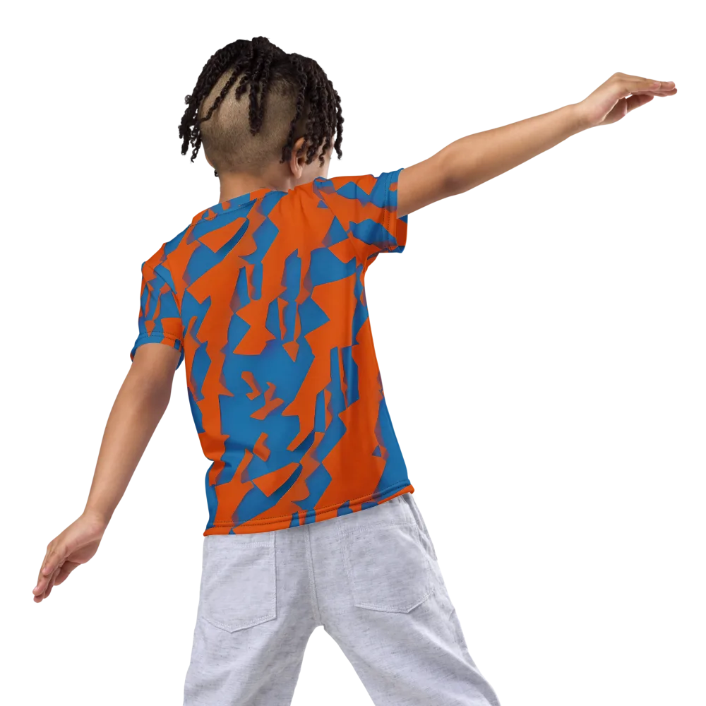 Ember Geometry on Kids Crew Neck T-Shirt — Back