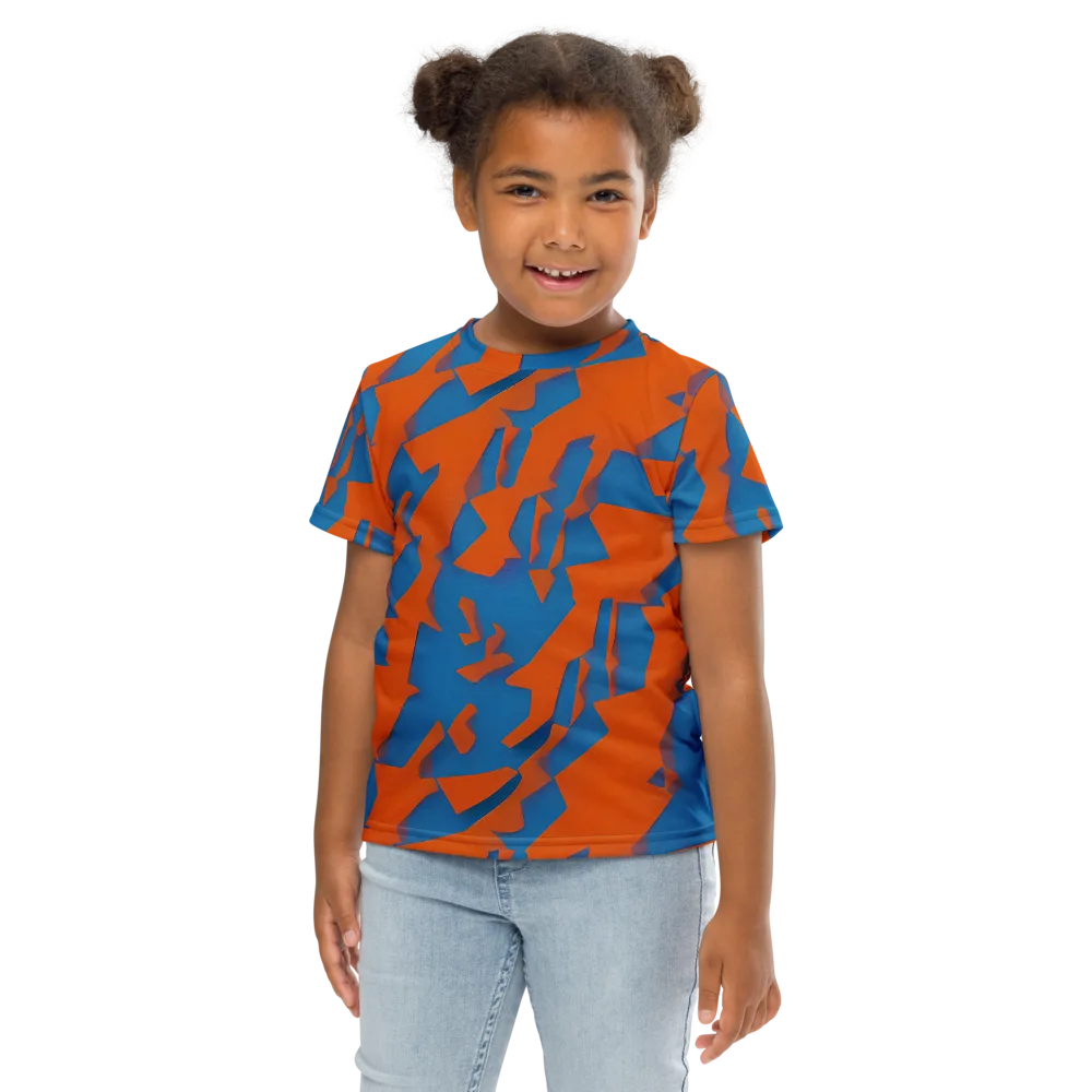 Ember Geometry on Kids Crew Neck T-Shirt — Front