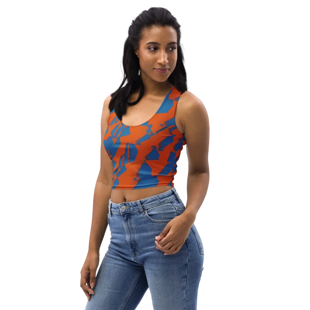 Ember Geometry on Crop Top — Left Front