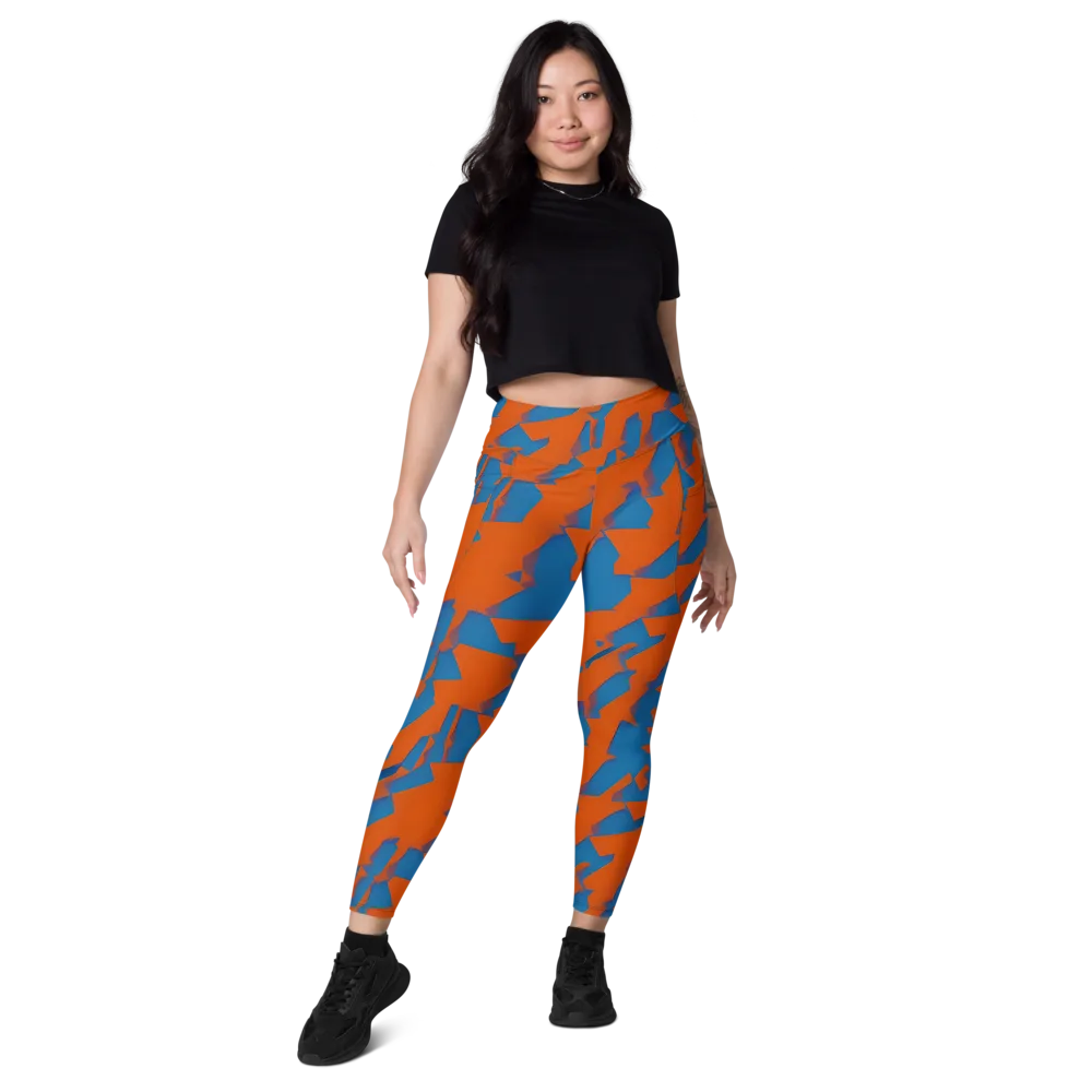Ember Geometry on Leggings with Pockets — Front
