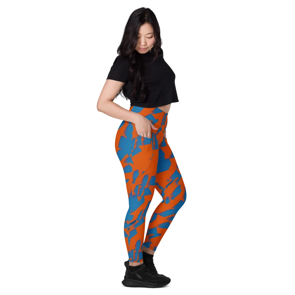 Ember Geometry on Leggings with Pockets — Right