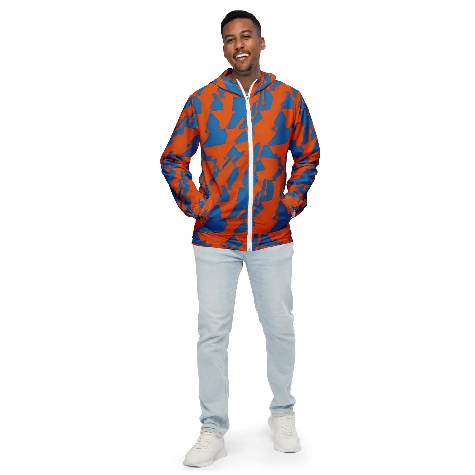 Ember Geometry on Men's Windbreaker — Front