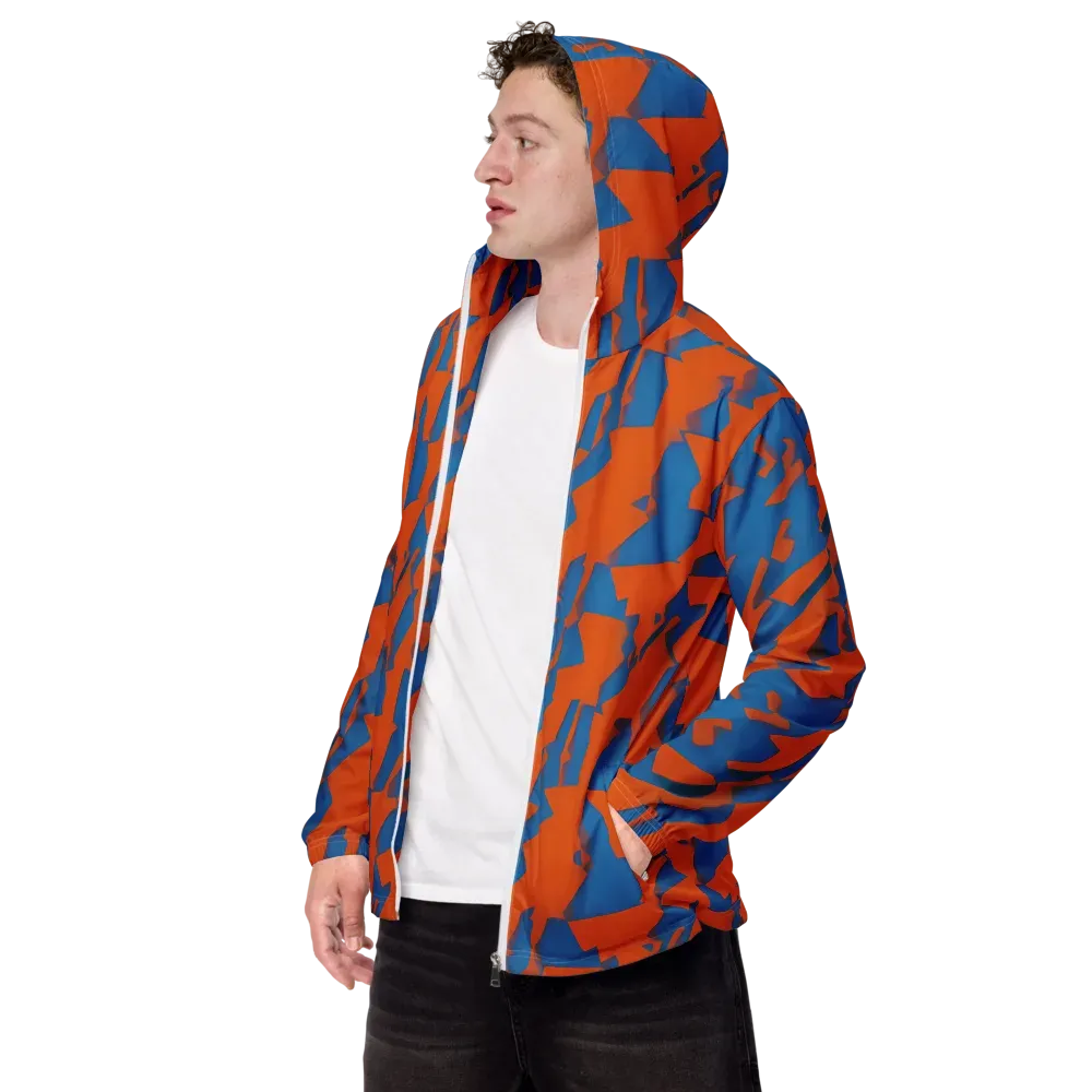 Ember Geometry on Men's Windbreaker — Left Front