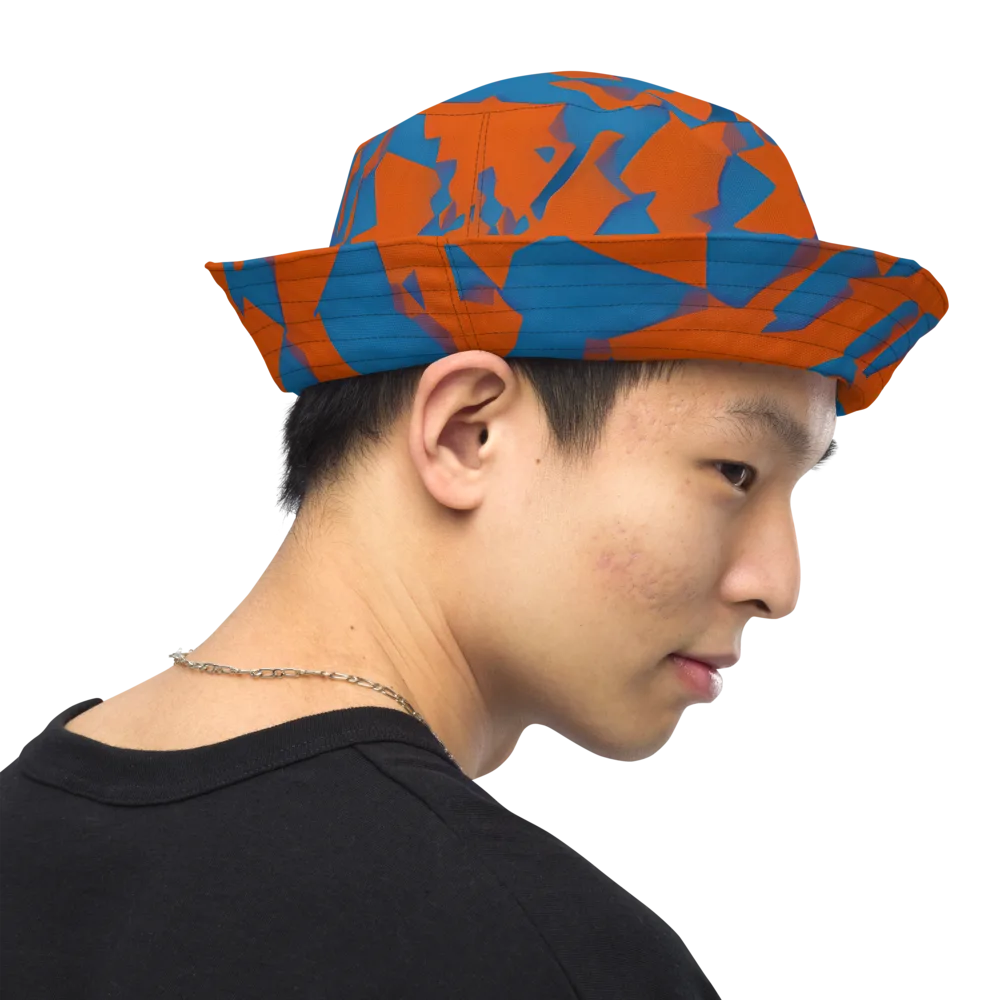 Ember Geometry on Reversible Bucket Hat — Right Outside