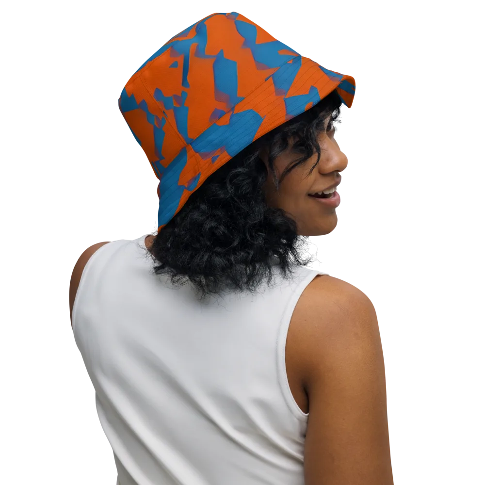 Ember Geometry on Reversible Bucket Hat — Right Outside