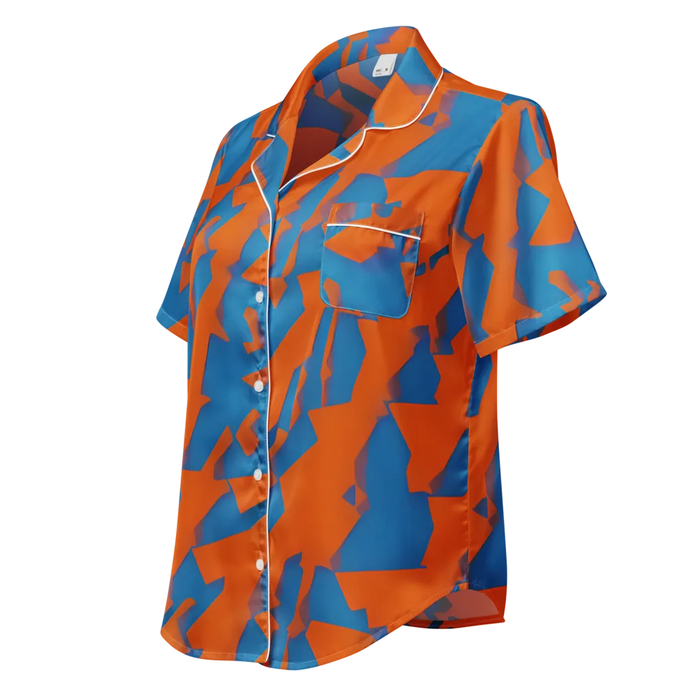 Ember Geometry on Women's Short Sleeve Pajama Top — Left Front