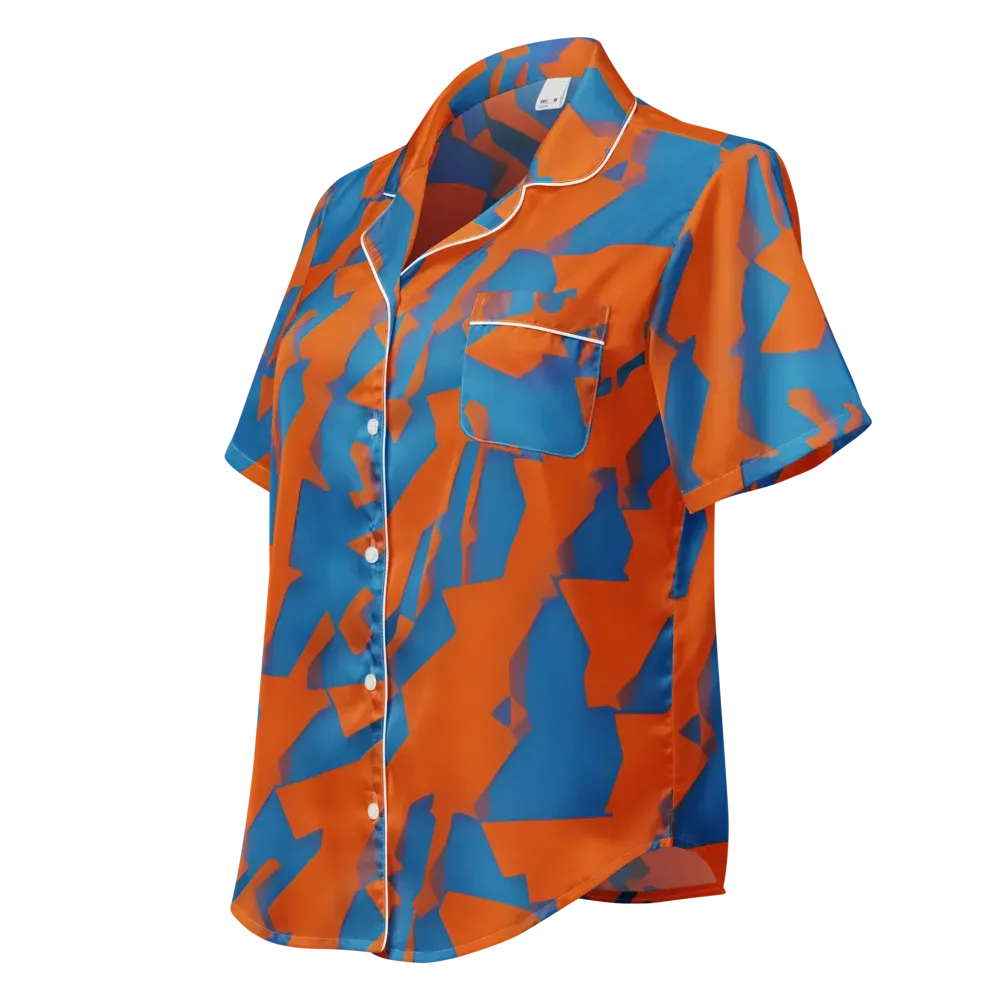 Ember Geometry on Women's Short Sleeve Pajama Top — Left Front