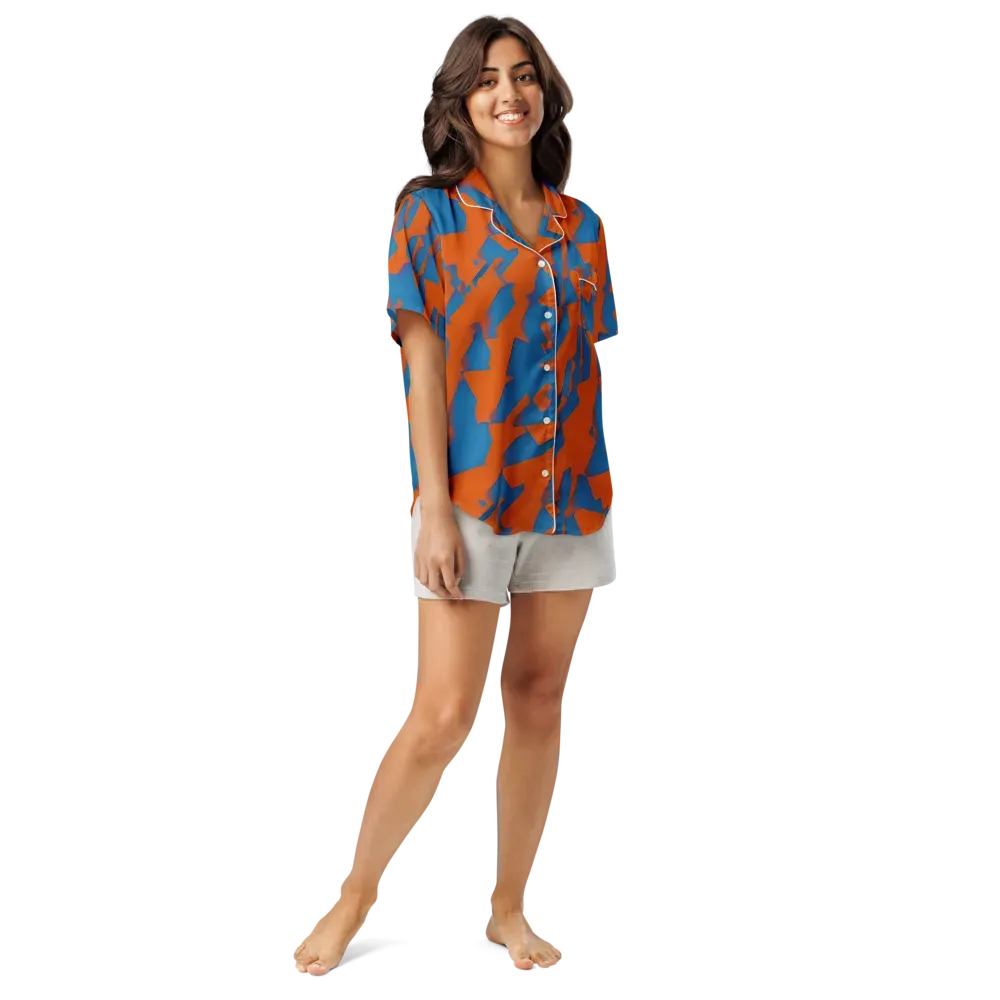 Ember Geometry on Women's Short Sleeve Pajama Top — Front
