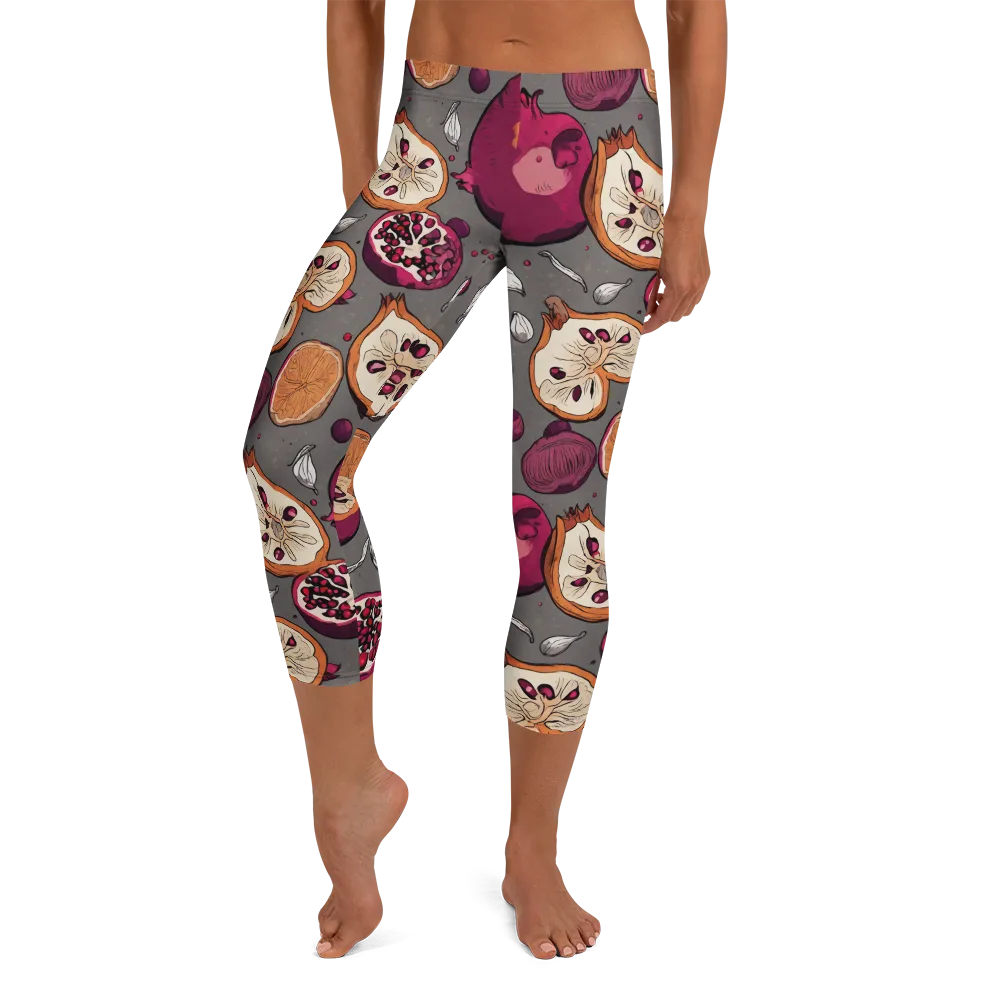 Still Life Season on Capri Leggings — Front