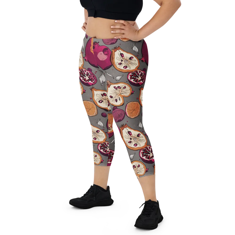 Still Life Season on Capri Leggings — Front