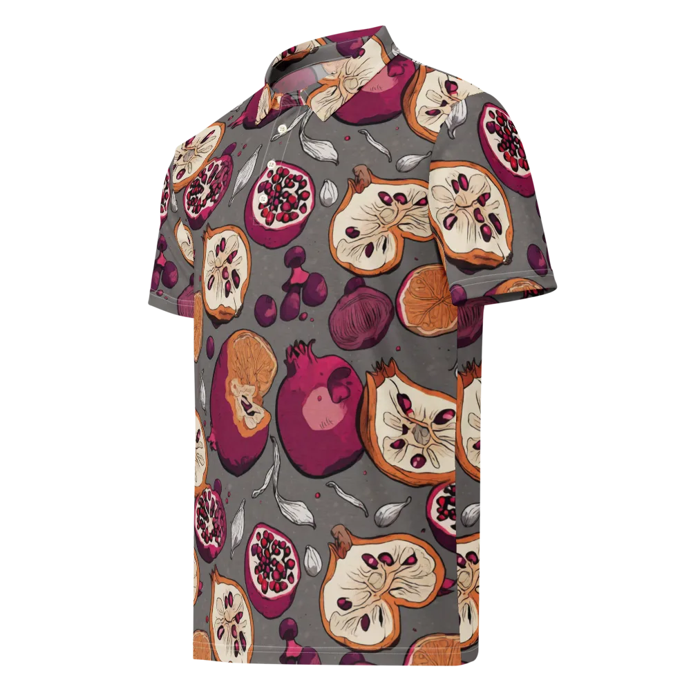 Still Life Season on Men's Slim Fit Polo Shirt — Left Front