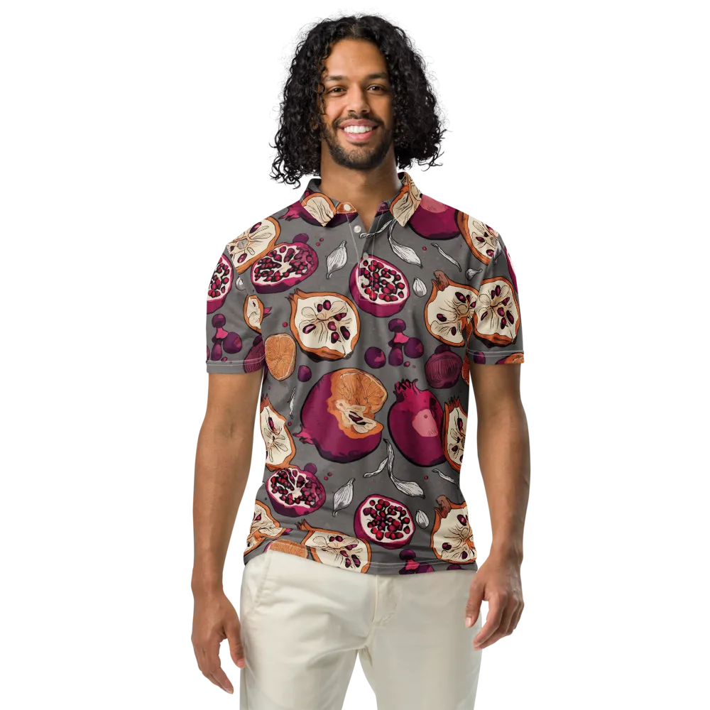Still Life Season on Men's Slim Fit Polo Shirt — Front