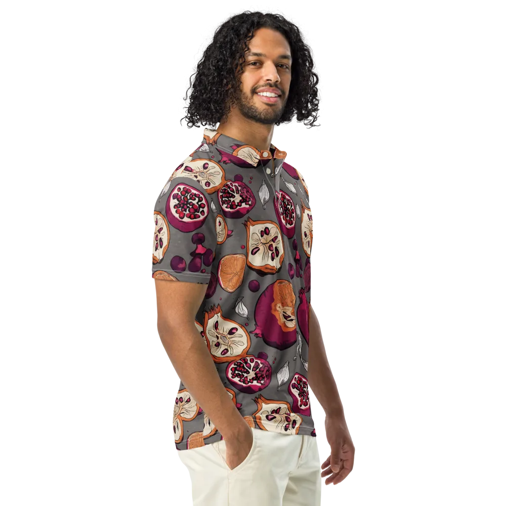 Still Life Season on Men's Slim Fit Polo Shirt — Right Front