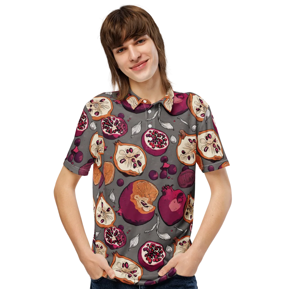 Still Life Season on Men's Slim Fit Polo Shirt — Front