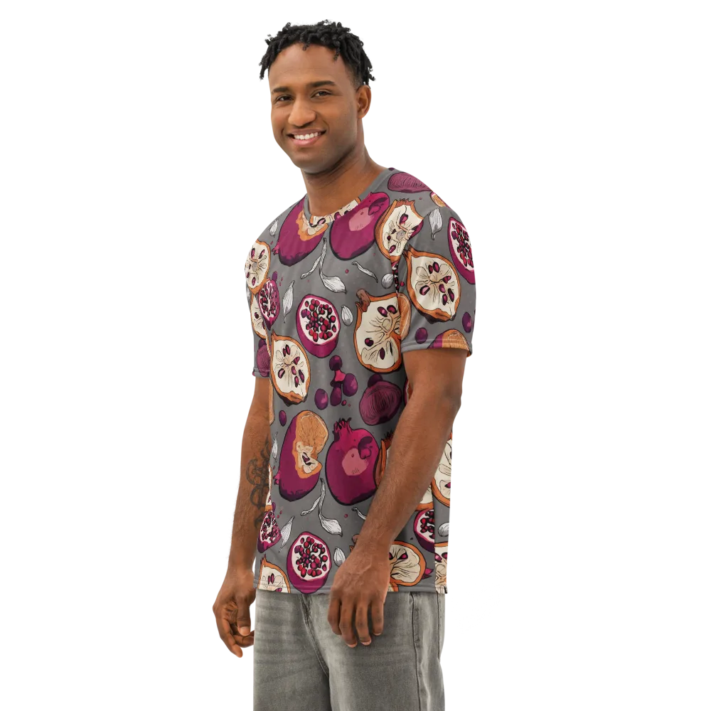 Still Life Season on Men's Cotton Crew Neck T-Shirt — Left Front