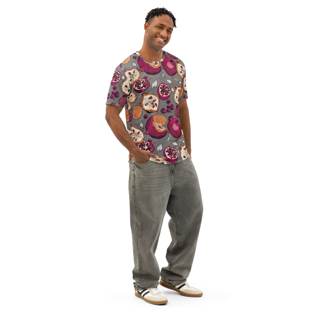 Still Life Season on Men's Cotton Crew Neck T-Shirt — Right Front