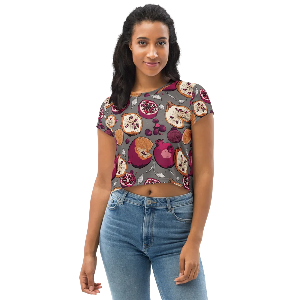 Still Life Season on Crop Tee — Front