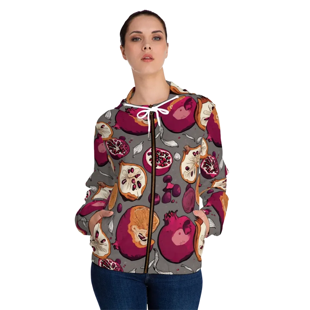Still Life Season on Women's Full-Zip Hoodie — Front On Person