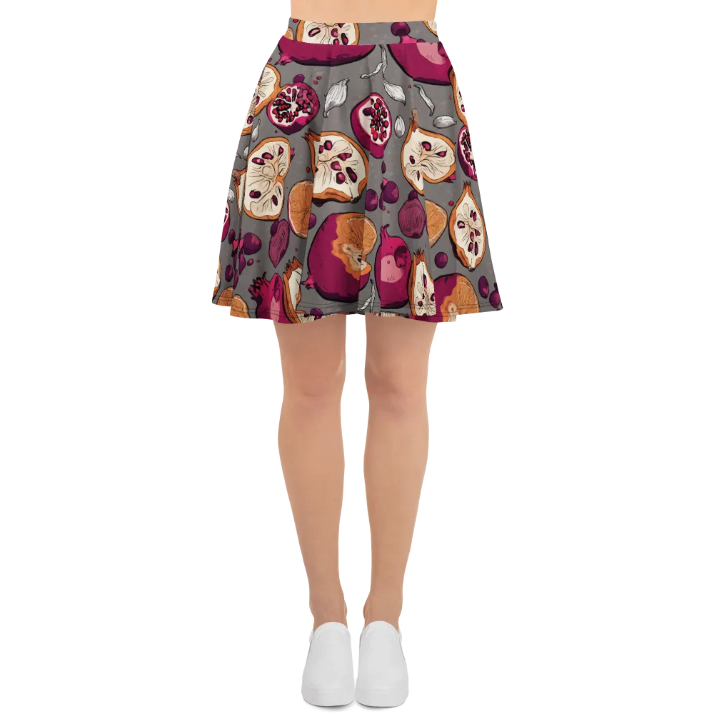 Still Life Season on Skater Skirt — Front
