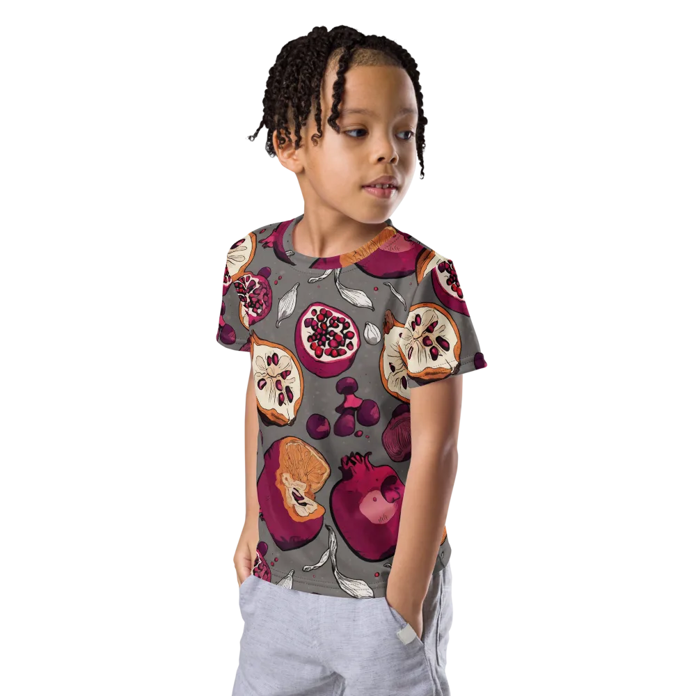 Still Life Season on Kids Crew Neck T-Shirt — Left Front