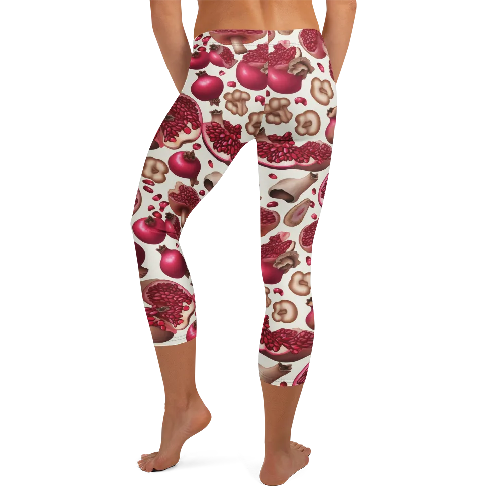 Mushroom Garnet on Capri Leggings — Back