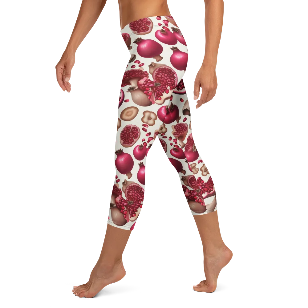 Mushroom Garnet on Capri Leggings — Left