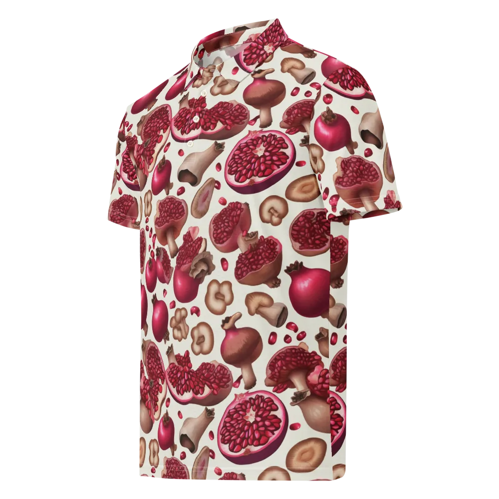 Mushroom Garnet on Men's Slim Fit Polo Shirt — Left Front