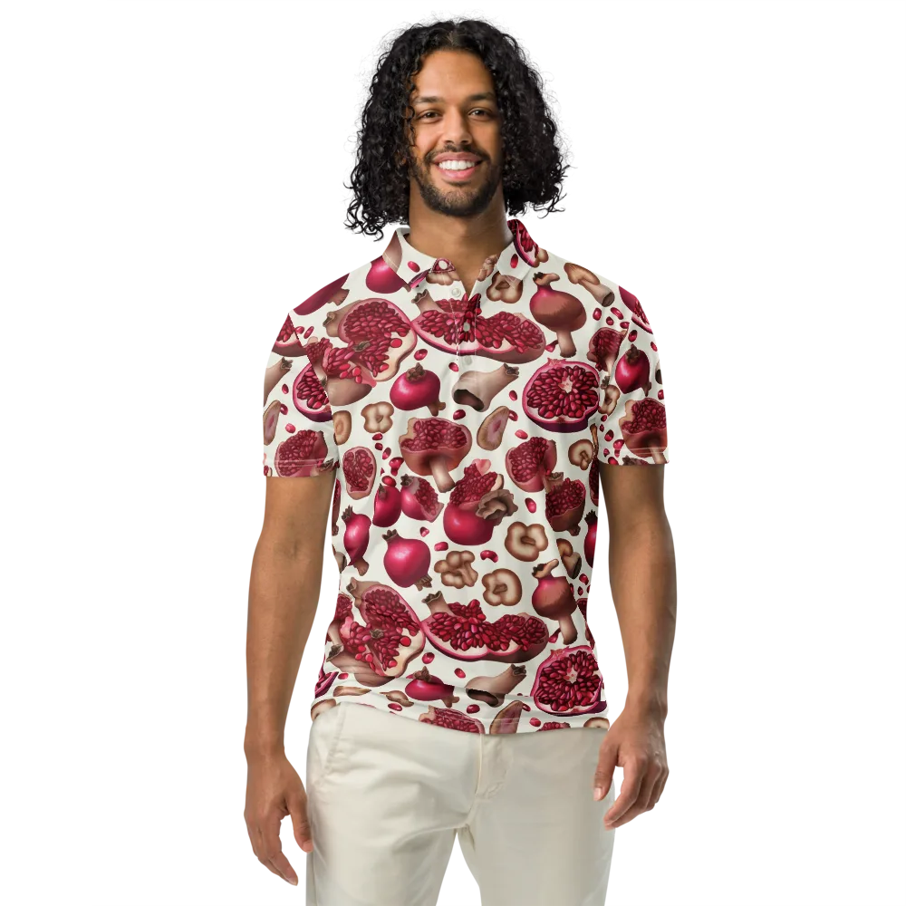 Mushroom Garnet on Men's Slim Fit Polo Shirt — Front