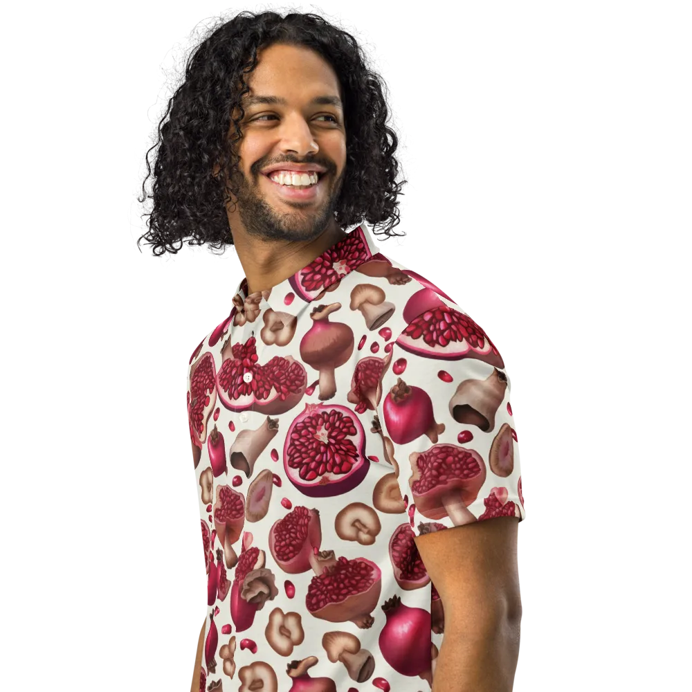 Mushroom Garnet on Men's Slim Fit Polo Shirt — Left Front