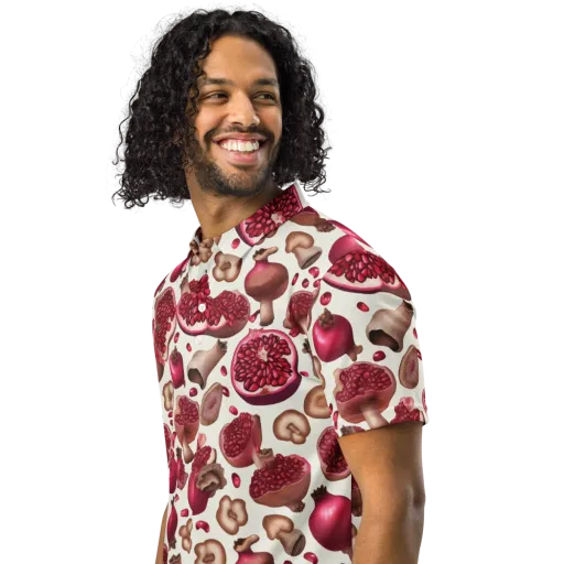 Mushroom Garnet on a Men's Slim Fit Polo Shirt