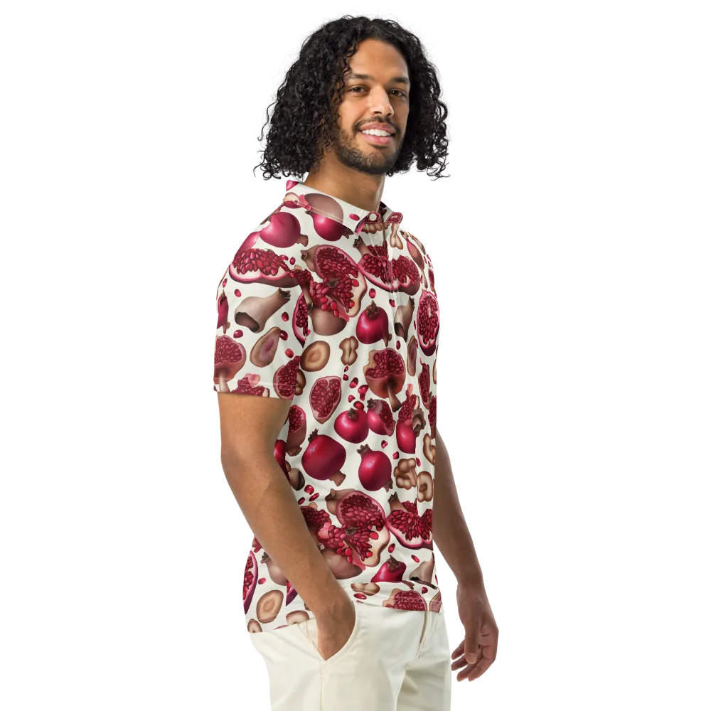 Mushroom Garnet on Men's Slim Fit Polo Shirt — Right Front