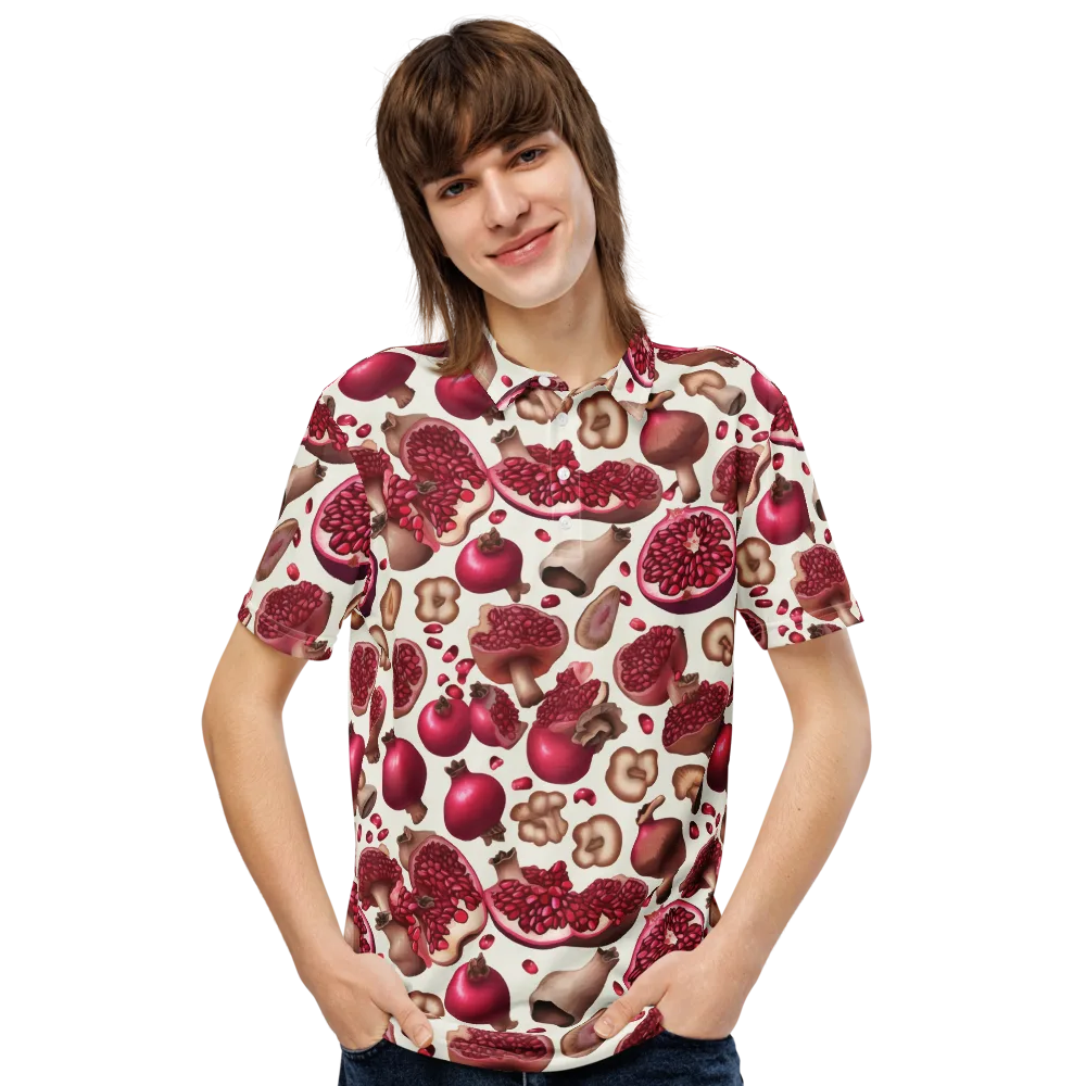 Mushroom Garnet on Men's Slim Fit Polo Shirt — Front