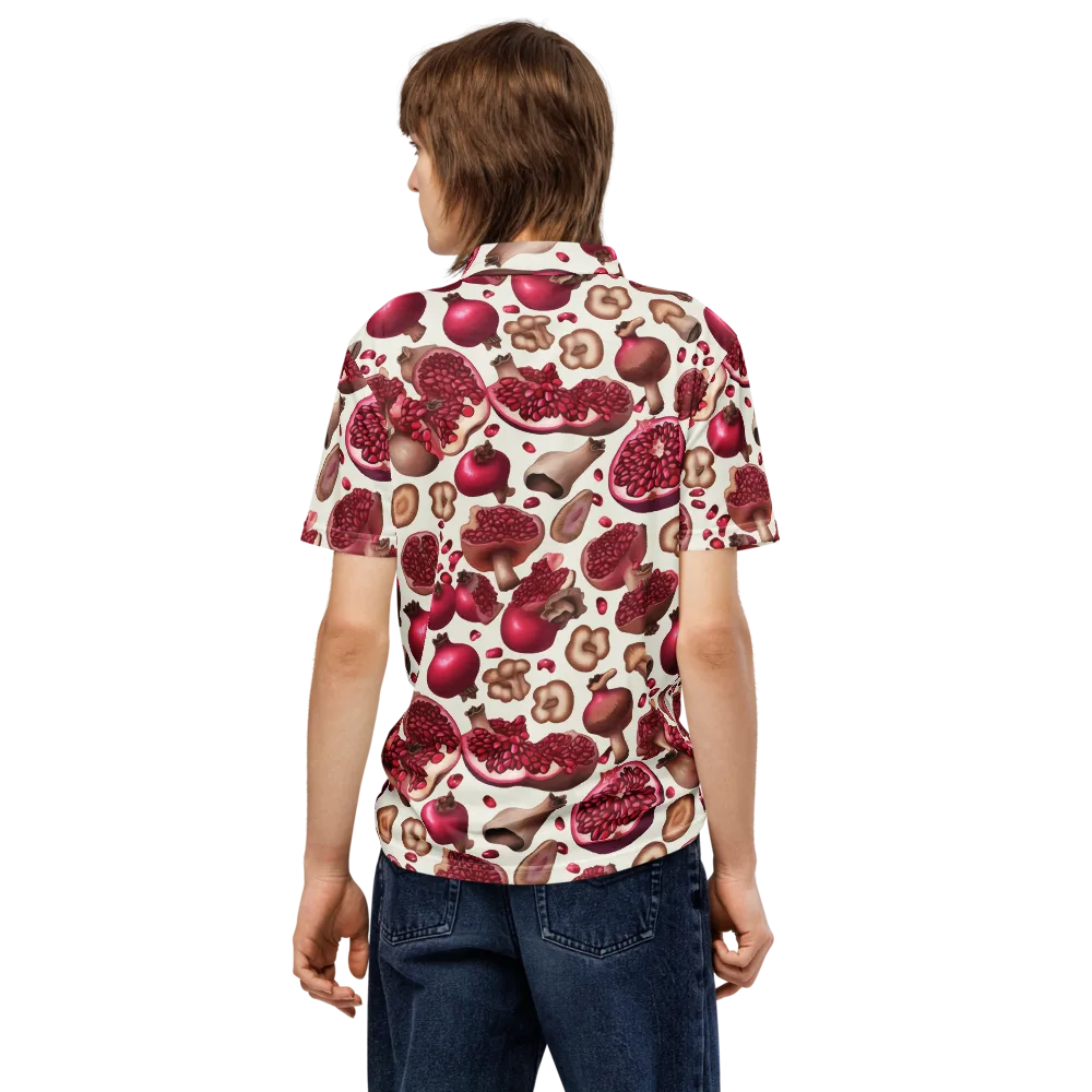 Mushroom Garnet on Men's Slim Fit Polo Shirt — Back