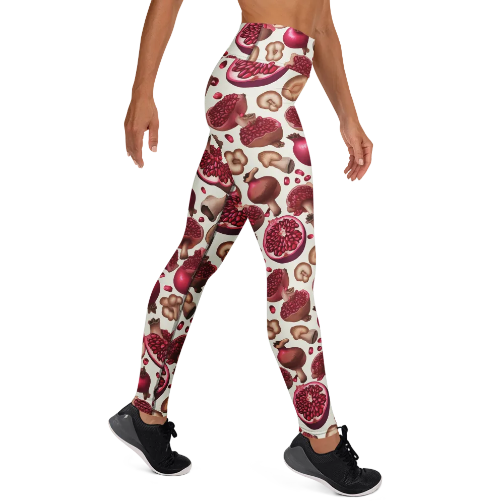 Mushroom Garnet on Yoga Leggings — Right
